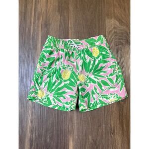 Crewcuts Boys Swim Trunks Size 3 Preppy Pink Green Pineapple Mesh Liner